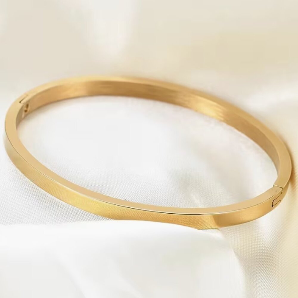 5pcs Set Elegant & Fashionable18k Gold Plated Stainless Steel Bracelet - Picture 7 of 10